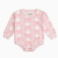 Coquette Ghost Halloween Long Sleeve Romper - Pink