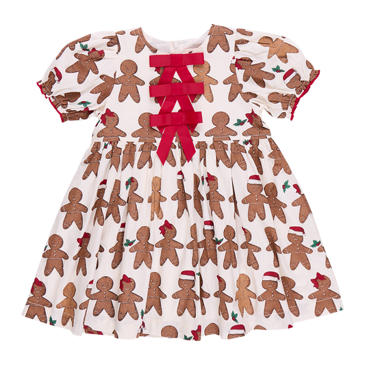 Girls Hermione Dress - Gingerbread Cookie