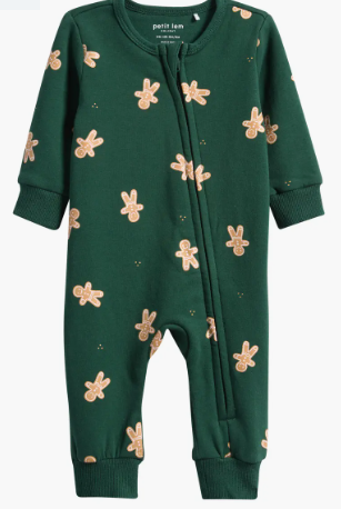 Gingerbread Man Stretch Organic Cotton Playsuit