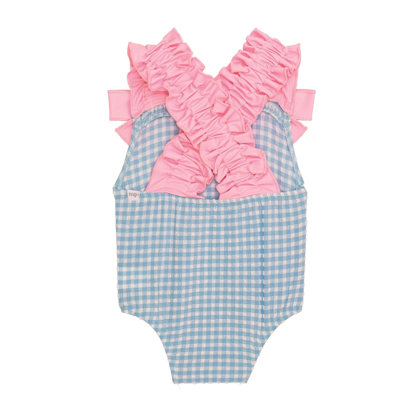 Blue Crinkle Check Swimsuit