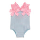 Blue Crinkle Check Swimsuit