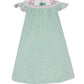 Girl's Golf - Green knit stripe angel wing bishop