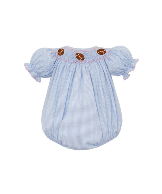 FOOTBALL GIRL´S - Blue gingham short bishop bubble
