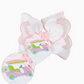 Embroidered Golf Cart Crochet Edge Hair Bow