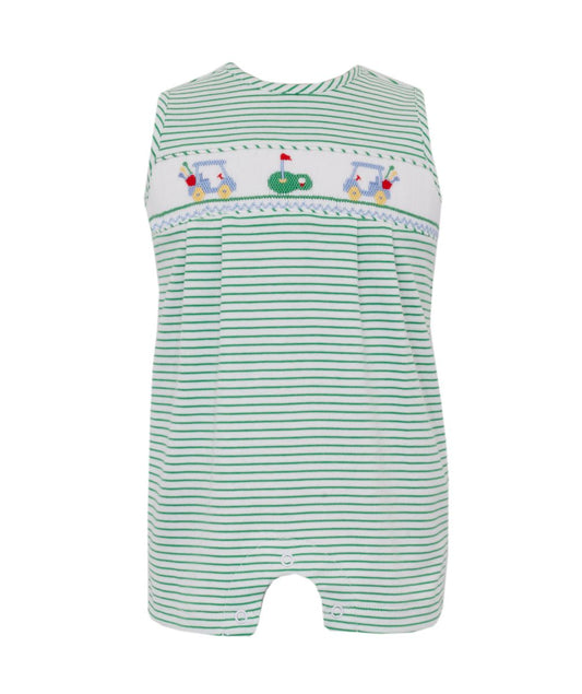 Boy's Golf - Green knit stripe boy's jon jon