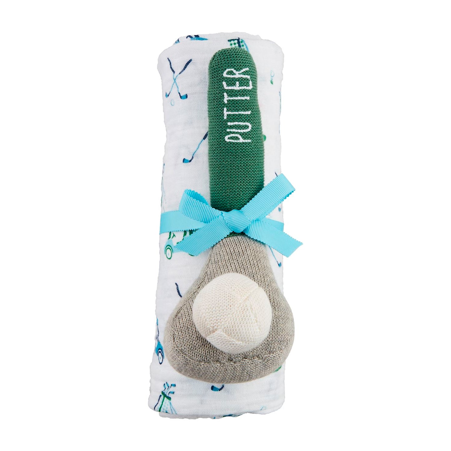 Boy Golf Swaddle & Rattle Set