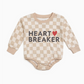 Heartbreaker Checkered Valentine's Day Long Sleeve Romper
