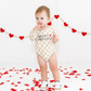Heartbreaker Checkered Valentine's Day Long Sleeve Romper