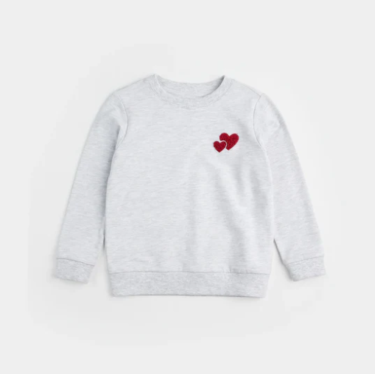 Heart to Heart Heather Grey Fleece Sweatshirt