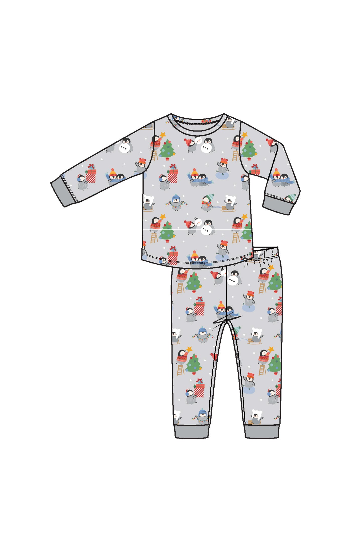 Holiday Penguins - L/s Loungewear Set