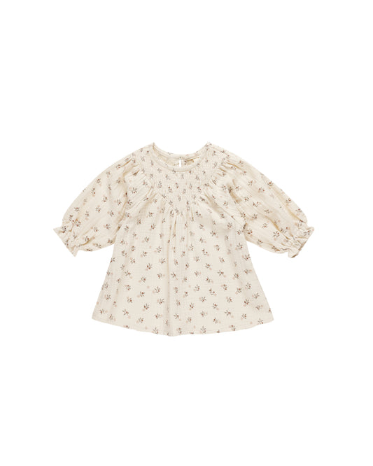 V Smocked Dress || Holly Berry