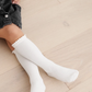 Ivory Lace Top Knee High Socks