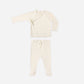 Wrap Top + Footed Pant Set || Natural