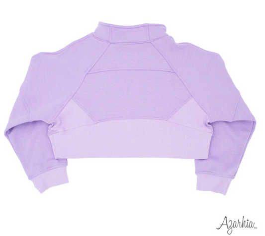 Cropped 1/4 Zip Sweatshirt - Lavender