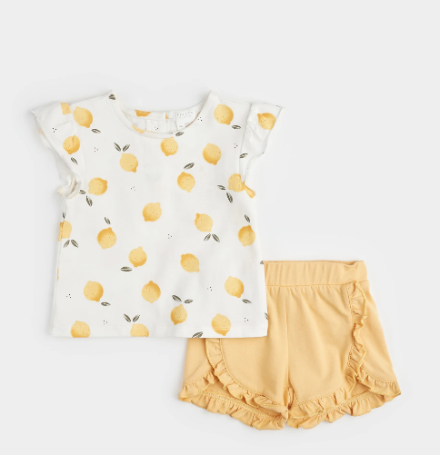 Lemon Print Shorts Set