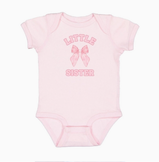 Little Sister Bow Short Sleeve Bodysuit