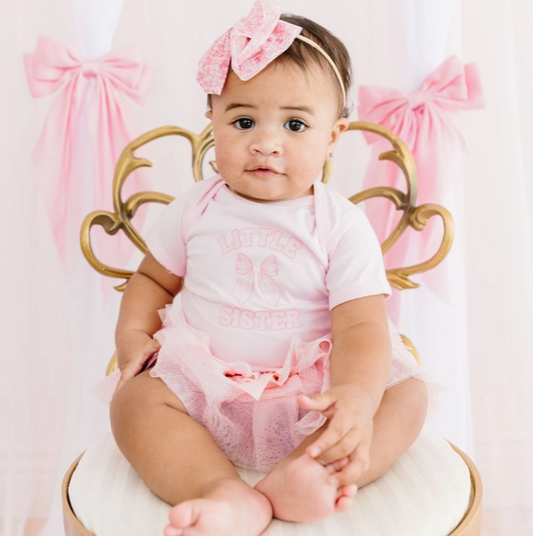 Little Sister Bow Short Sleeve Bodysuit