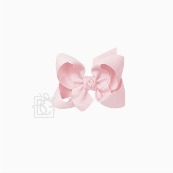 4.5" Signature Grosgrain Bow On Clip - Light Pink