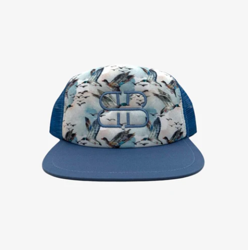 floating flat brim snapback || mallard sky