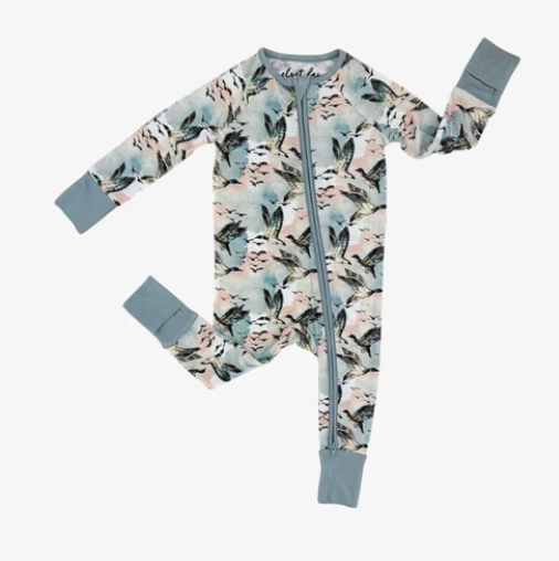 bamboo zipper pajama || mallard sky