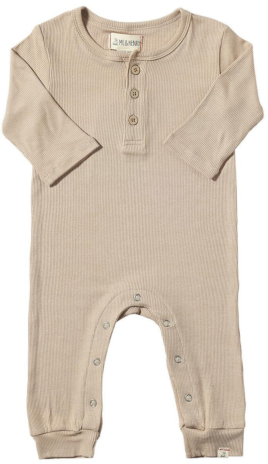 MASON RIBBED ROMPER - BEIGE