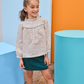 Quilted Mini Skirt - Emerald Cable