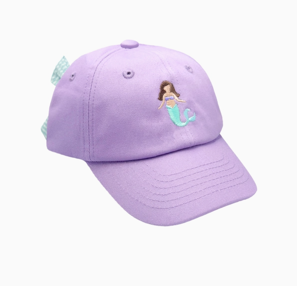 Lavender Mermaid Bow Baseball Hat