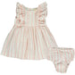 Michelle Ruffle Dress - Pink Stripe