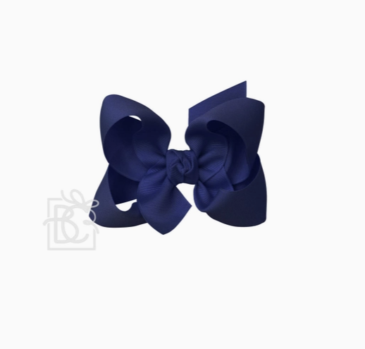 Signature Grosgrain Bow On Clip - Navy