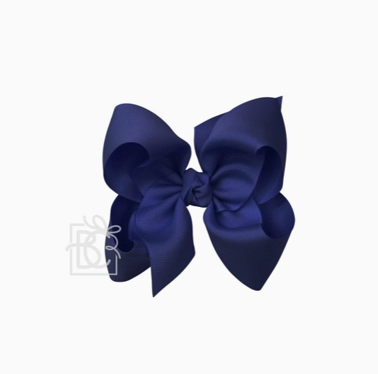 Signature Grosgrain Bow On Clip - Navy