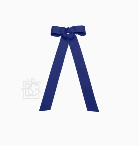 Flat Bow w/ 7" Streamers On Alligator Clip | Navy