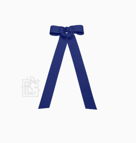 Flat Bow w/ 7" Streamers On Alligator Clip | Navy