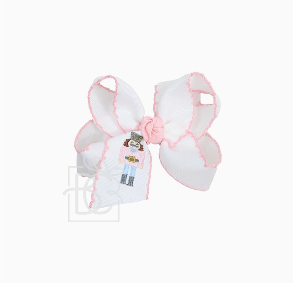 Embroidered Nutcracker Crochet Edge Bows