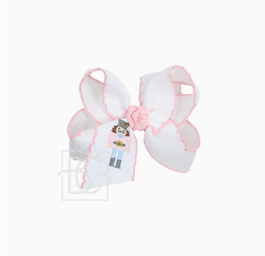Embroidered Nutcracker Crochet Edge Bows