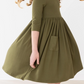 Olive Pocket Twirl Dress