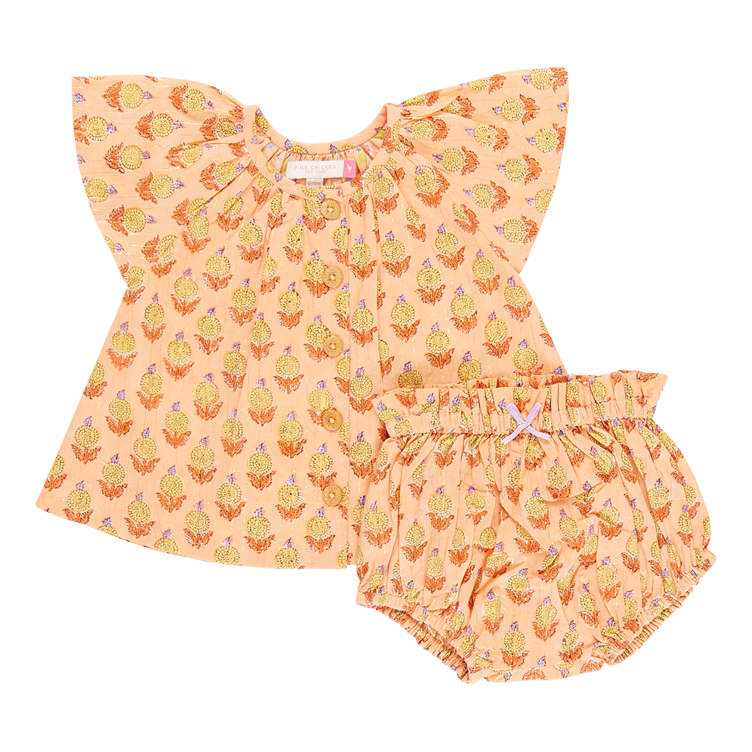 Baby Girls Willow 2 Piece Set - Orange Dahlia