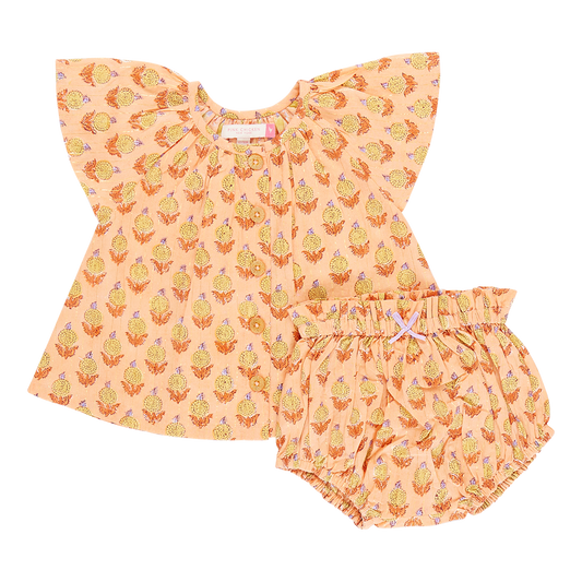 Baby Girls Willow 2 Piece Set - Orange Dahlia