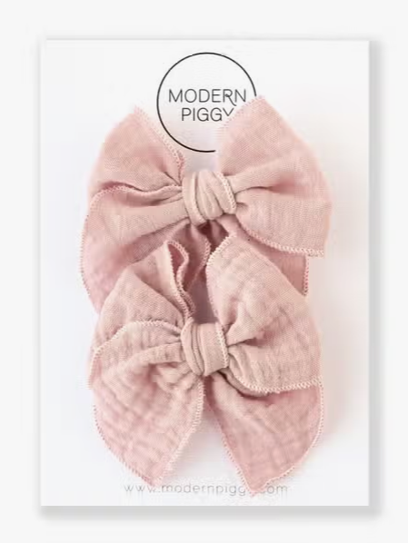 Blush | Gauze Petite Party Bow