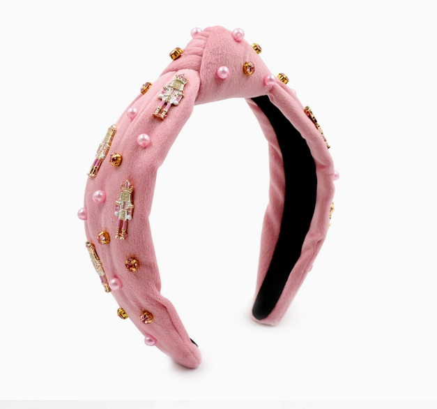 Kid and Tween Pink Velvet Nutcracker Headband
