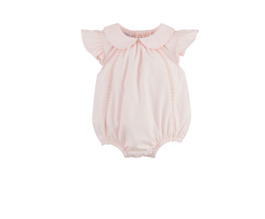 Pink Collared Poplin Baby Bubble