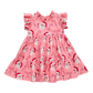 Girls Jennifer Dress - Pink Candy Cane Santa