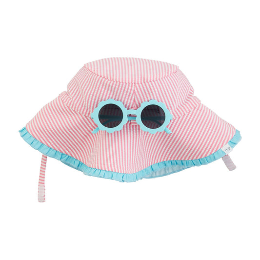 PINK/BLUE HAT AND SUNGLASSES