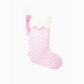 Pink Quilted Seersucker Scalloped Stocking