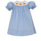 PUMPKINS GIRL´S - Blue microcheck bishop dress