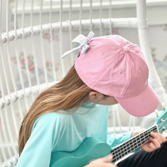 Rainbow Sparkle Bow Baseball Hat