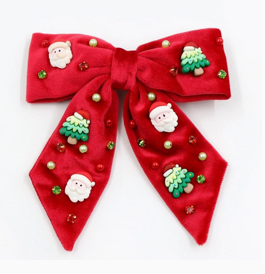 Kid Red Christmas Hair Bow