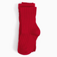 Ribbed Knit Tights - Apple Red