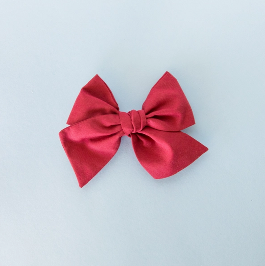 Deep Red | Oversized Hand-Tied Bow