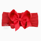 Red - Wide Pantyhose Headband W/ Grosgrain Bow