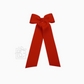Flat Bow w/ 7" Streamers On Alligator Clip - Red